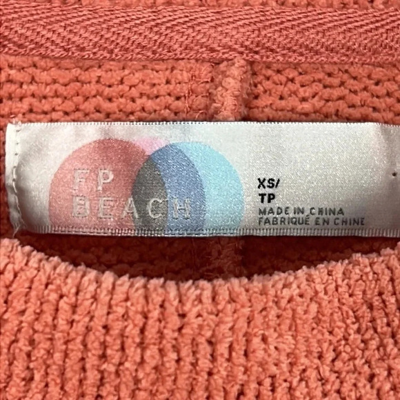 Free People Beach Terry Cloth Pullover Sweatshirt Cinched Waist Size XS - Picture 9 of 14